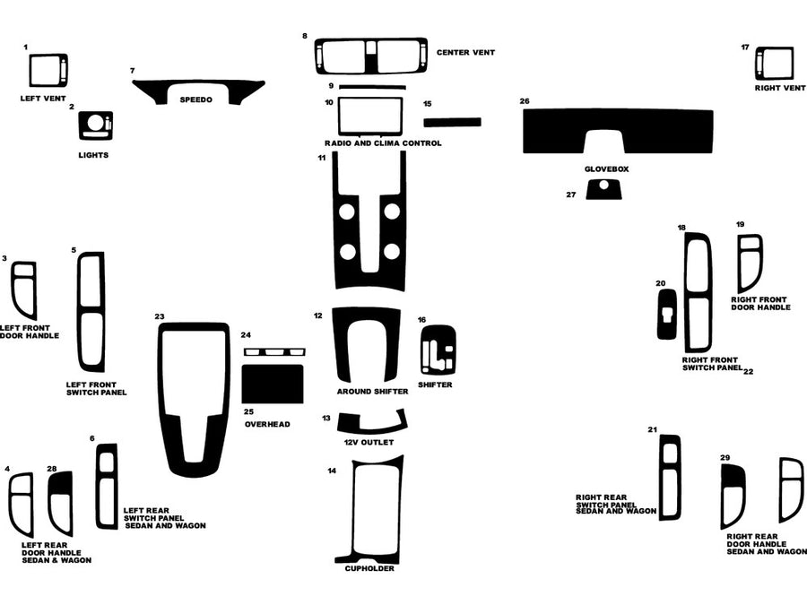 volvo v50 2008-2009 Dash Kit Diagram