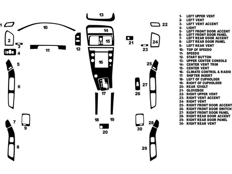 volvo xc60 2010-2012 Dash Kit Diagram