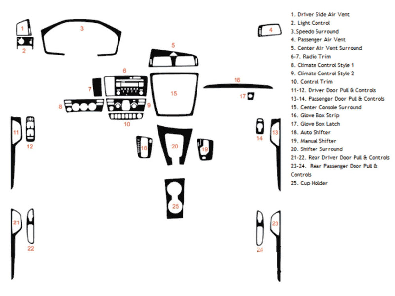 volvo s60 2005-2009 Dash Kit Diagram