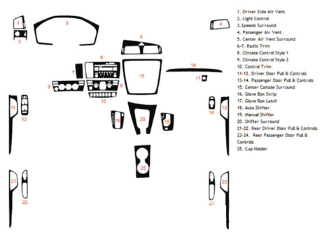 volvo s60 2005-2009 Dash Kit Diagram