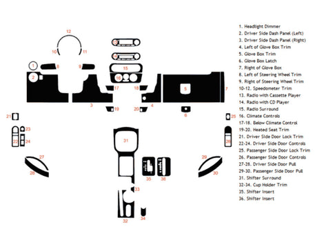 volkswagen beetle 2006-2010 Dash Kit Diagram