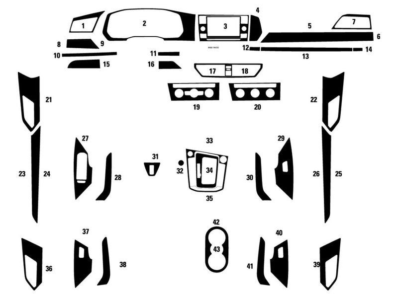 volkswagen jetta 2018-2025 Dash Kit Diagram