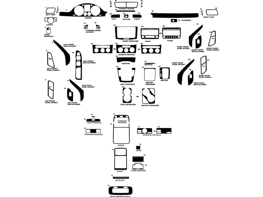 volkswagen passat 2006-2010 Dash Kit Diagram