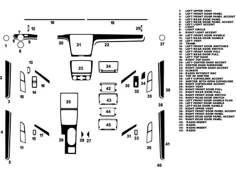 volkswagen passat 2012-2015 Dash Kit Diagram