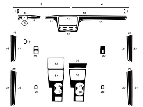 volkswagen passat 2016-2019 Dash Kit Diagram