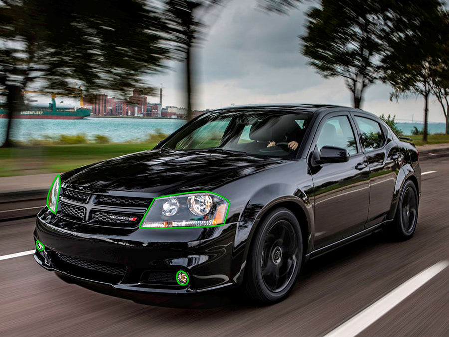 dodge avenger 2008-2014 Headlight Protection Installation Location