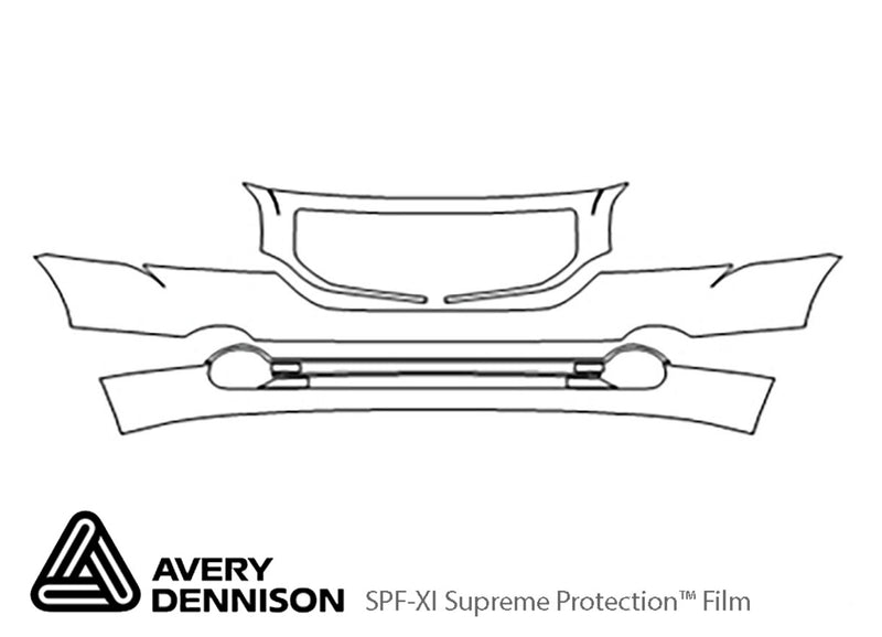 caliber Avery Dennison Clear Bra Bumper Precut PPF Diagram