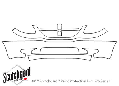 caravan 3M Clear Bra Bumper Precut PPF Diagram