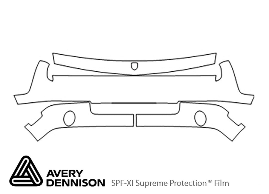 challenger Avery Dennison Clear Bra Bumper Precut PPF Diagram