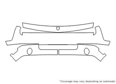 challenger 3M Clear Bra Bumper Precut PPF Diagram