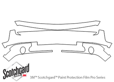 challenger 3M Clear Bra Bumper Precut PPF Diagram