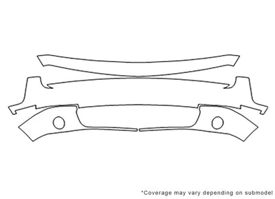 challenger 3M Clear Bra Bumper Precut PPF Diagram
