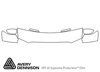 charger Avery Dennison Clear Bra Hood Precut PPF Diagram