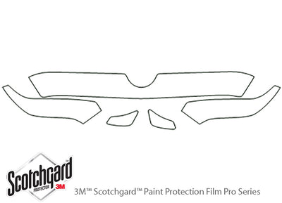 dakota 3M Clear Bra Hood Precut PPF Diagram
