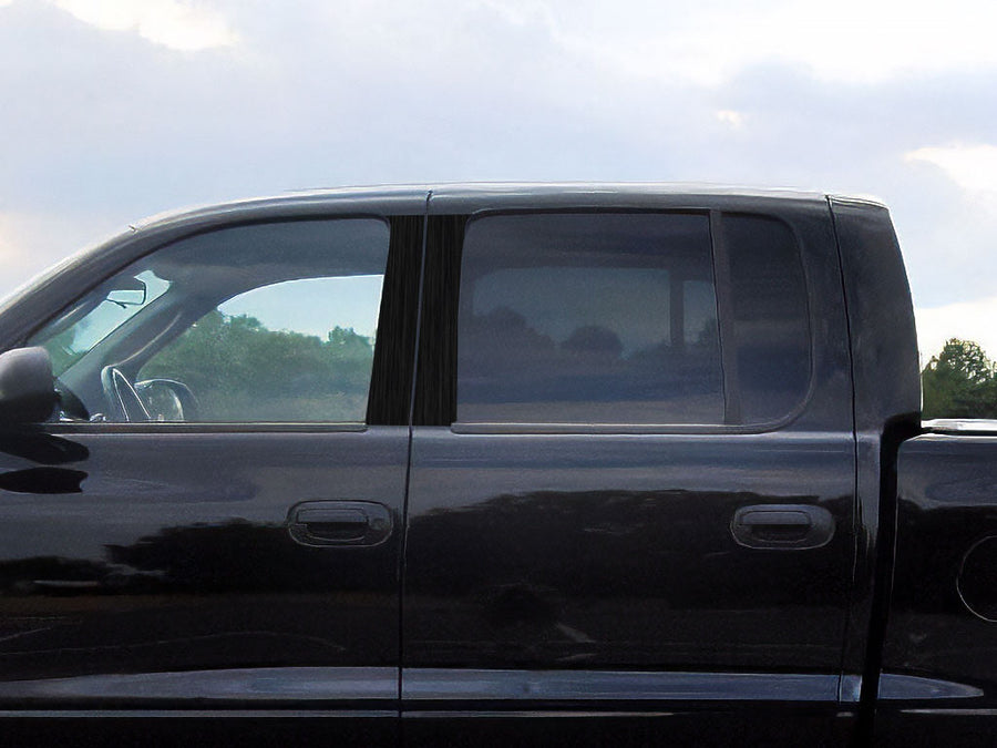 dodge dakota 1997-2004 (quad cab) Brushed Aluminum Black Pillar Cover Diagram