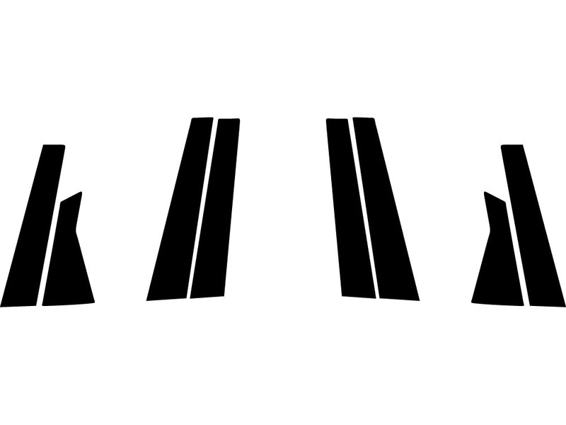 dodge dart 2013-2016 Matte Black Pillar Trim Diagram