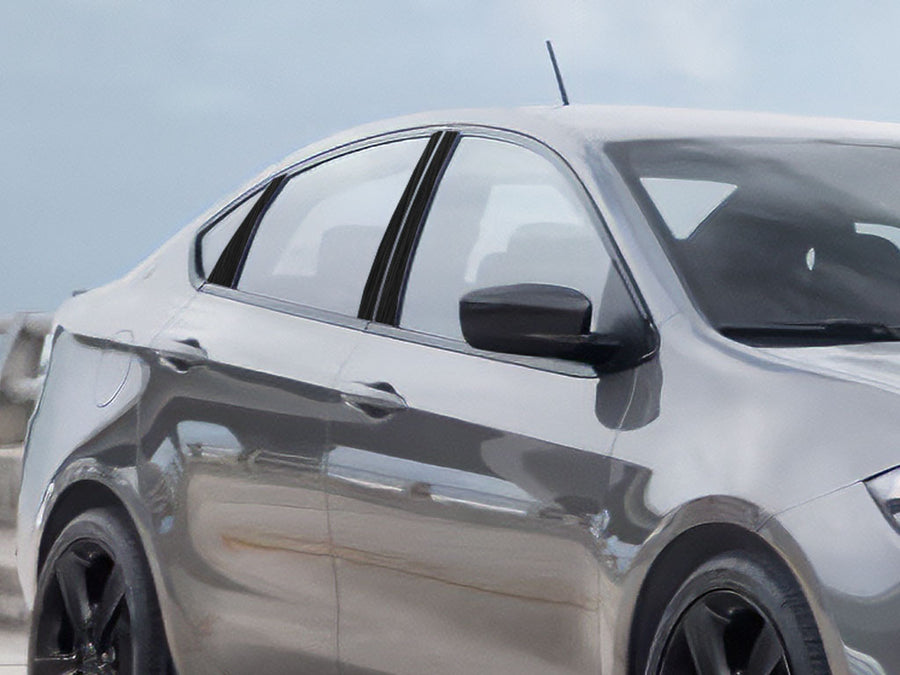 dodge dart 2013-2016 Brushed Aluminum Black Pillar Cover Diagram