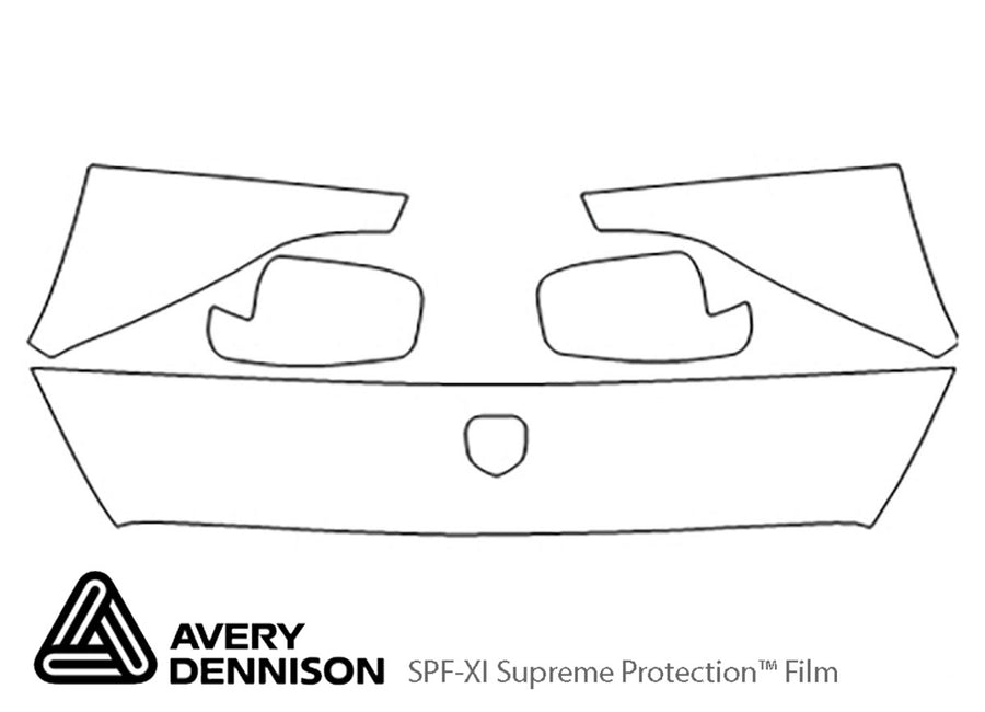 durango Avery Dennison Clear Bra Hood Precut PPF Diagram