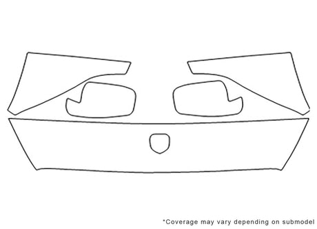 durango 3M Clear Bra Hood Precut PPF Diagram