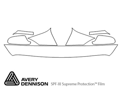 durango Avery Dennison Clear Bra Hood Precut PPF Diagram