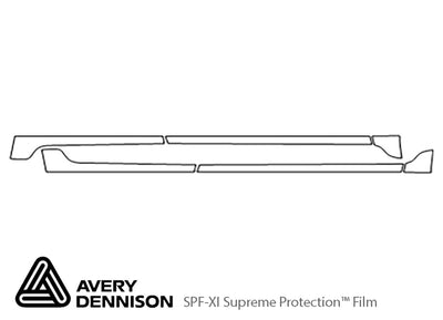 durango Avery Dennison Clear Bra Door Cup Precut PPF Diagram