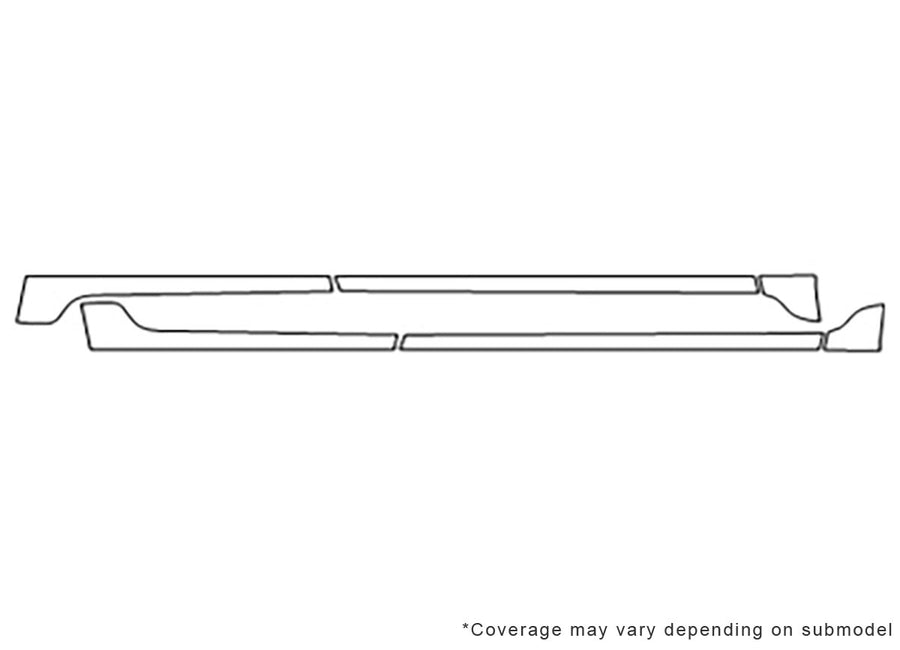 durango Avery Dennison Clear Bra Door Cup Precut PPF Diagram