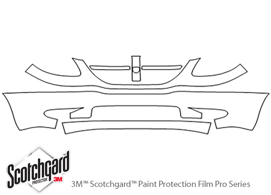 grand caravan 3M Clear Bra Bumper Precut PPF Diagram