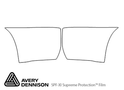 grand caravan Avery Dennison Clear Bra Door Cup Precut PPF Diagram