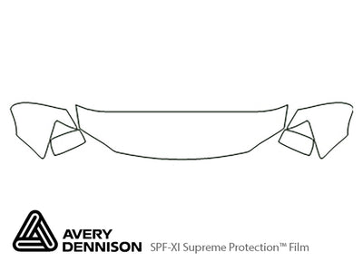 grand caravan Avery Dennison Clear Bra Hood Precut PPF Diagram