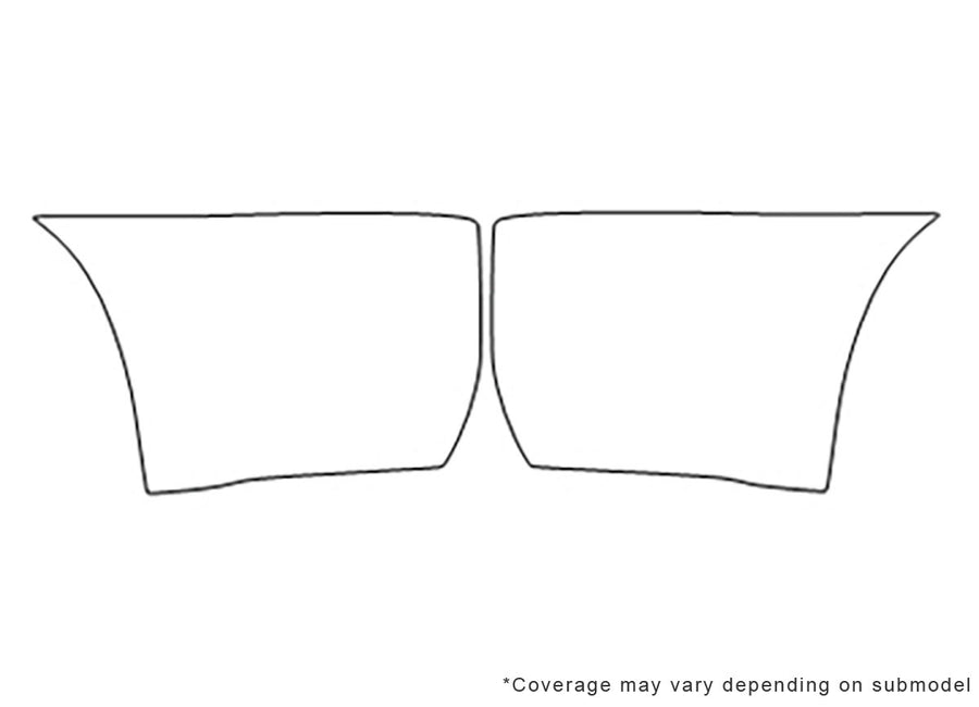 grand caravan Avery Dennison Clear Bra Door Cup Precut PPF Diagram