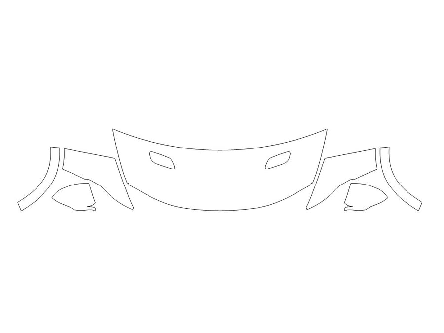 hornet Avery Dennison Clear Bra Hood Precut PPF Diagram