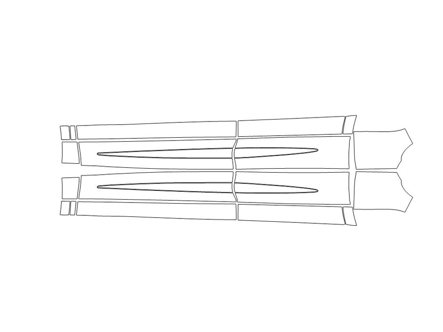 hornet 3M Clear Bra Door Cup Precut PPF Diagram