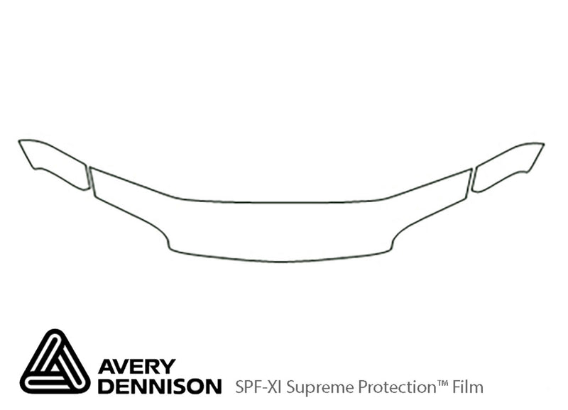 intrepid Avery Dennison Clear Bra Hood Precut PPF Diagram