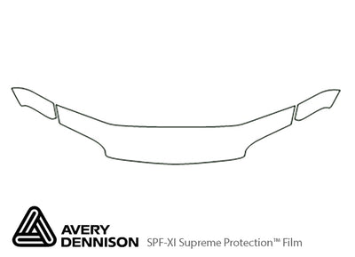intrepid Avery Dennison Clear Bra Hood Precut PPF Diagram
