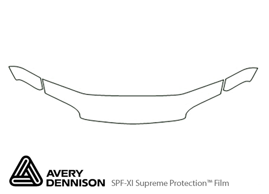intrepid Avery Dennison Clear Bra Hood Precut PPF Diagram