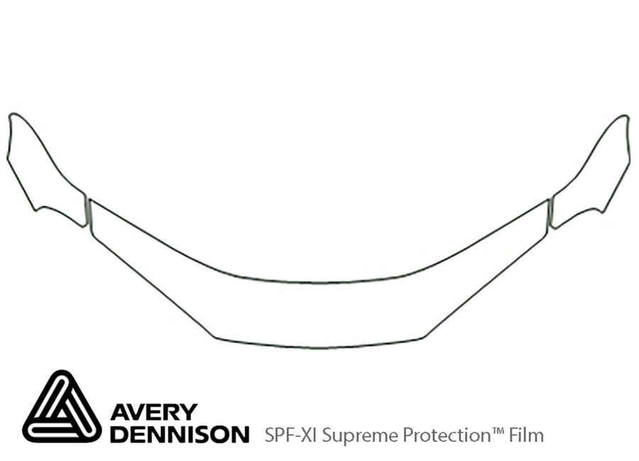 intrepid Avery Dennison Clear Bra Hood Precut PPF Diagram