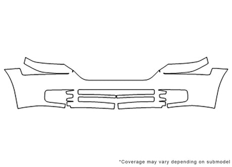 magnum Avery Dennison Clear Bra Bumper Precut PPF Diagram