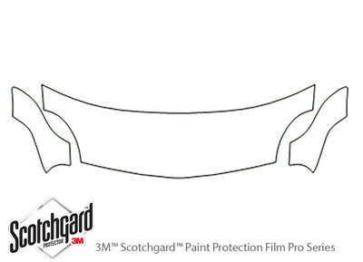 neon 3M Clear Bra Hood Precut PPF Diagram