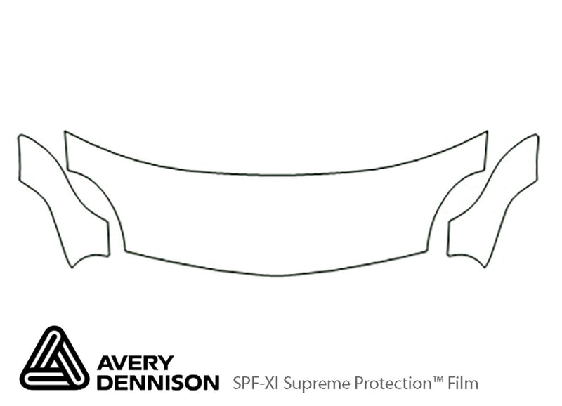 neon Avery Dennison Clear Bra Hood Precut PPF Diagram