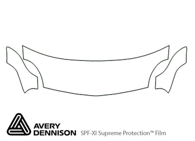 neon Avery Dennison Clear Bra Hood Precut PPF Diagram