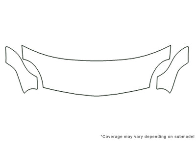 neon 3M Clear Bra Hood Precut PPF Diagram