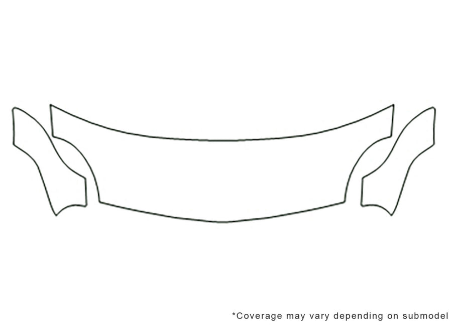 neon 3M Clear Bra Hood Precut PPF Diagram