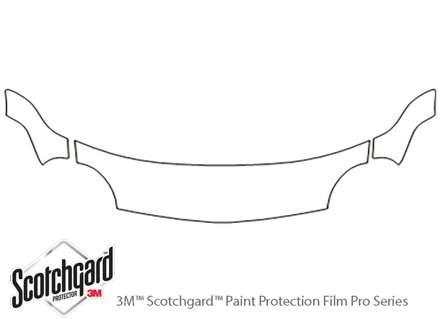 neon 3M Clear Bra Hood Precut PPF Diagram