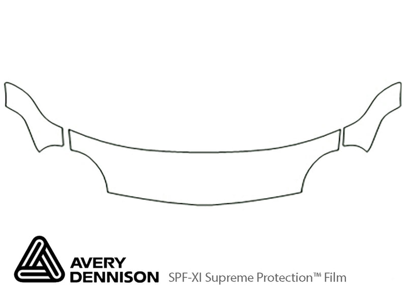 neon Avery Dennison Clear Bra Hood Precut PPF Diagram
