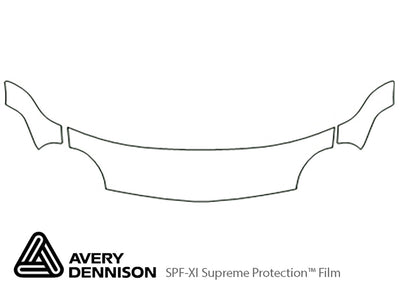 neon Avery Dennison Clear Bra Hood Precut PPF Diagram