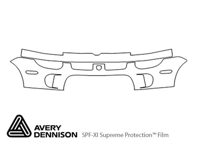 neon Avery Dennison Clear Bra Bumper Precut PPF Diagram