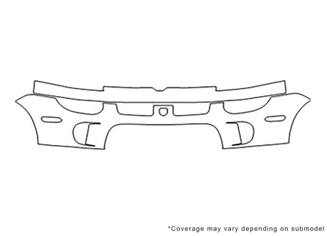 neon Avery Dennison Clear Bra Bumper Precut PPF Diagram
