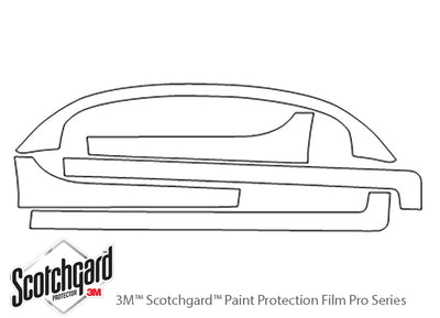 neon 3M Clear Bra Door Cup Precut PPF Diagram