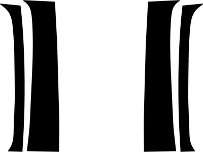 dodge ram 1994-2001 (club / crew / extended cab) Matte Black Pillar Trim Diagram