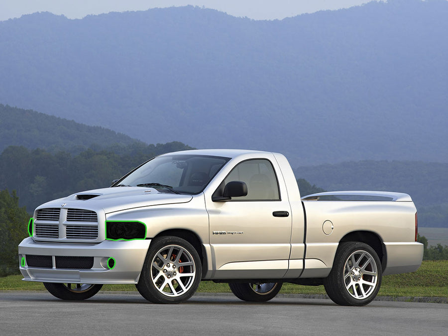 dodge ram 2002-2005 Headlight Tint Location